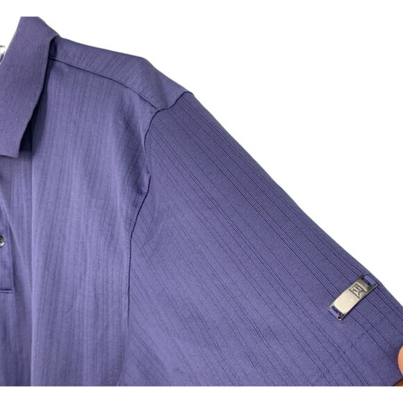 Nike Tiger Woods Golf Polo Shirt XL Purple Striped Cotton/Polyester GUC 7858 - Picture 4 of 9